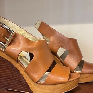 MICHAEL Michael Kors Tan Leather Wedges